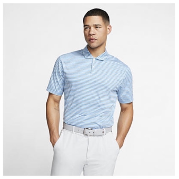 Nike Dri-Fit Tiger Woods Vapor Men’s Striped Golf Polo (Photo Blue) - Medium - Picture 7 of 7